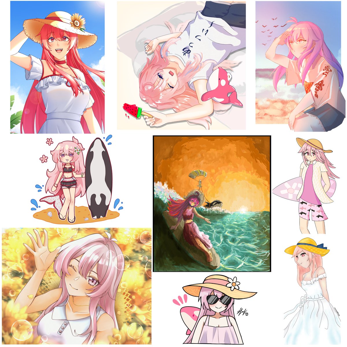 edgy_tt's tweet photo. Hi Shachi!! We put together a summer themed artboard for you!! Hope you've been having a wonderful summer so far!! With lots of chances to see whales and hang out with friends! Credit as always will be in the replies! #shachimu https://t.co/HwEBBOB90u