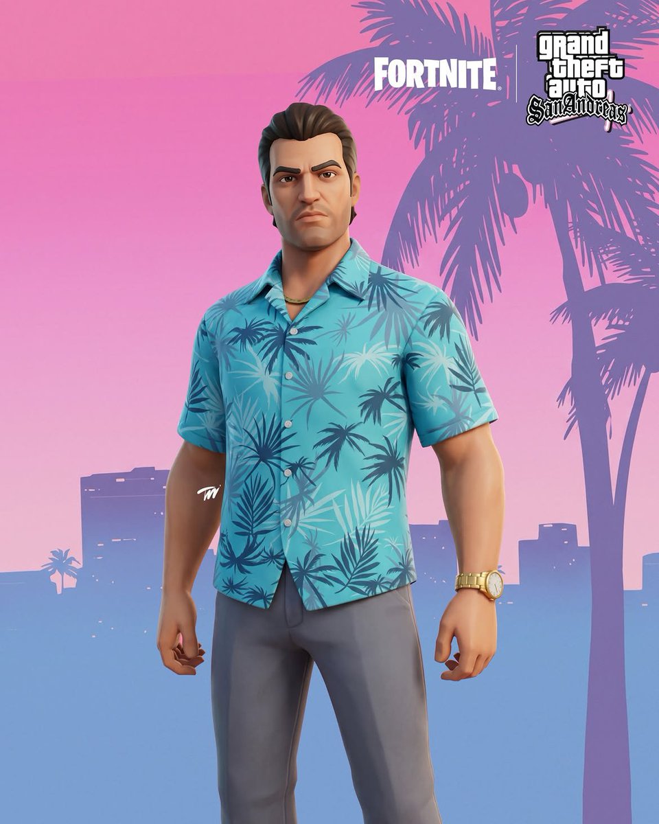 GTAonthestreet's tweet photo. @Fortnite @RockstarGames It opens in 2002 with #TommyVercetti, the #ViceCity kingpin who carved an empire out of a neon soaked #Miami. Then comes 2004 and the Grove Street era of #SanAndreas, where #CJ, Sweet, Big Smoke, and Ryder anchored one of the most quoted stories in gaming. https://t.co/QZrBxHLVUT