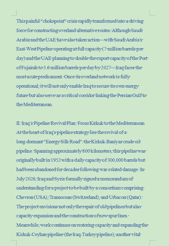 TangLydia11219's tweet photo. An Indispensable Hub: Iraq and the Reshaping of the Middle East’s Overland Oil Pipeline Network
#MiddleEastOil
#IraqEnergy
#OilPipelines
#StraitOfHormuz
#KirkukBaniyasPipeline
#EnergySecurity
#Geopolitics
#OilAndGas
#IraqReconstruction
#EnergyCorridor
#HormuzAlternative https://t.co/kuVKPnsDBw