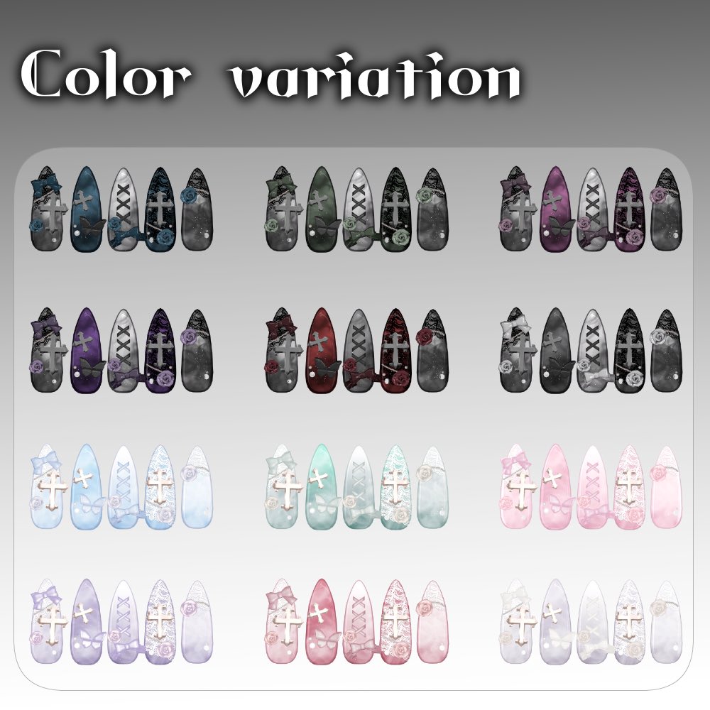 Shuriyasan_'s tweet photo. 新作ネイル GraveRose nailの商品ページを公開しました✨️

販売記念セール＆プレゼントキャンペーンも実施中♩
🎁RT+フォローで3名様に当商品のギフトをプレゼントします！
〆▶︎7/31

🗓発売開始日 7/31 18時〜

GraveRose nail【21アバター対応】
https://t.co/FXo3PFXBJT
#VRchat #しゅりやさん https://t.co/6buqe7gwdX