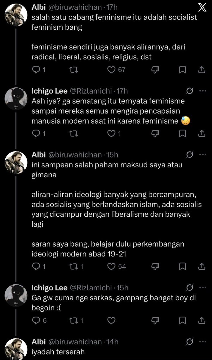 pruciaa's tweet photo. si pembenci feminist ketika argumennya dijawab sesama laki (((SARKAS)))

tp balesan dari para perempuan dia bales2in dengan sok pinter fafifu panjang lebar ga ada intinya https://t.co/RR7LQMrKB6