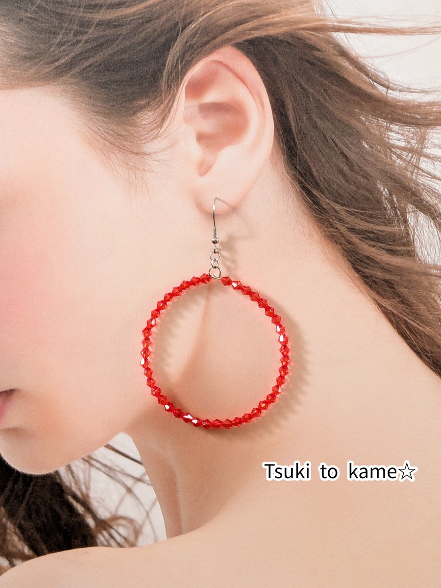 ツナギ様 1点物✧︎レッドプルームアゲート ピアス ∩´꒳`∩*)✨❤️✨