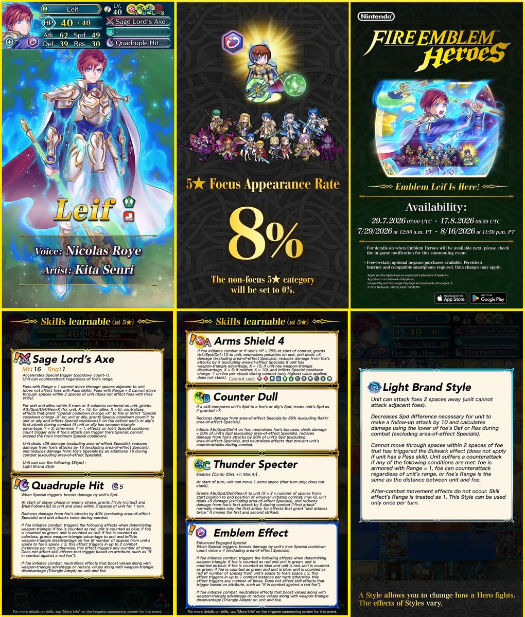 Pheonixmaster1's tweet photo. Emblem Leif Banner Info, Skills, Style &amp; Stats https://t.co/4zhjip7Cwc