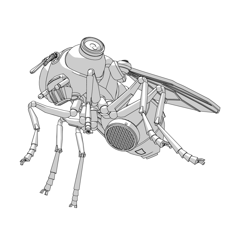 sozairoten's tweet photo. clipstudioの3D素材 ロボット蝿をクリスタのアセットストアで出しました。　現代物、近未来、サイバーパンクなどで使える監視や盗聴、調査のシーンを想定した素材です。その他にもいろいろと使い道はあるかと思います。
https://t.co/h85g3DDIMm https://t.co/AaiANWVUPS