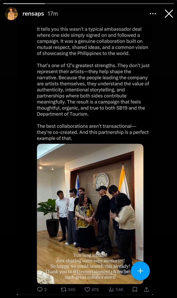 JPNstan14's tweet photo. Iba talaga kapag 'yung ambassadors ay creative artists na may vision. Hindi 'yan basta for talent fee lang. They collaborate and co-create for the same goal and mission. Hindi 'yan sila basta susunod sa campaign dahil sila mismo ang gagawa ng campaign. Haha!

#SB19 @SB19Official https://t.co/woLrmNs6aY
