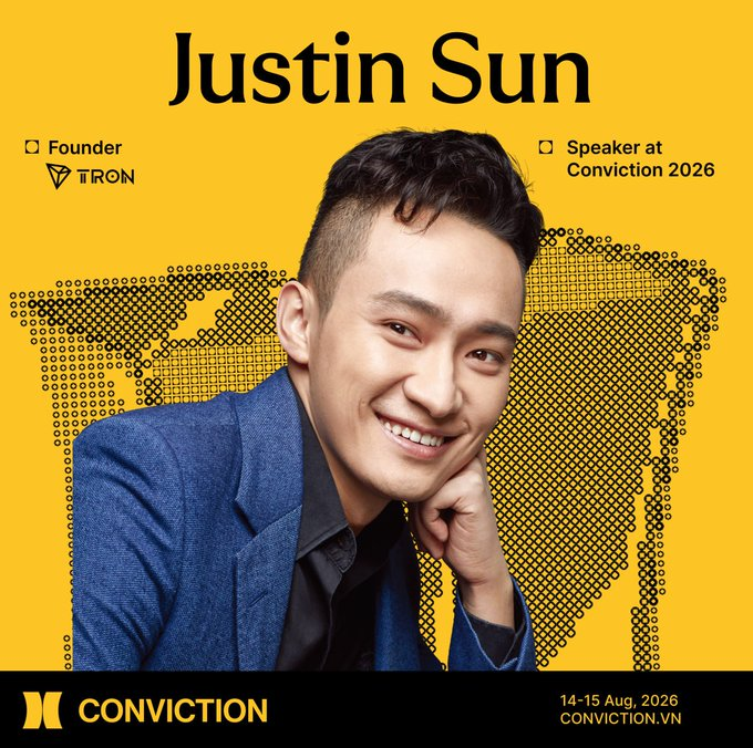 TronDao_VIE's tweet photo. TRON tự hào đồng hành cùng Conviction 2026 với vai trò Diamond Sponsor. 💎

📍 TP. Hồ Chí Minh, Việt Nam 
📅 14–15/08/2026

Đừng bỏ lỡ keynote của Justin Sun, Nhà sáng lập TRON, với chủ đề "TRON and the Future of Finance Across DeFi, TradFi and AI". 

Hẹn gặp bạn tại Conviction 2026!