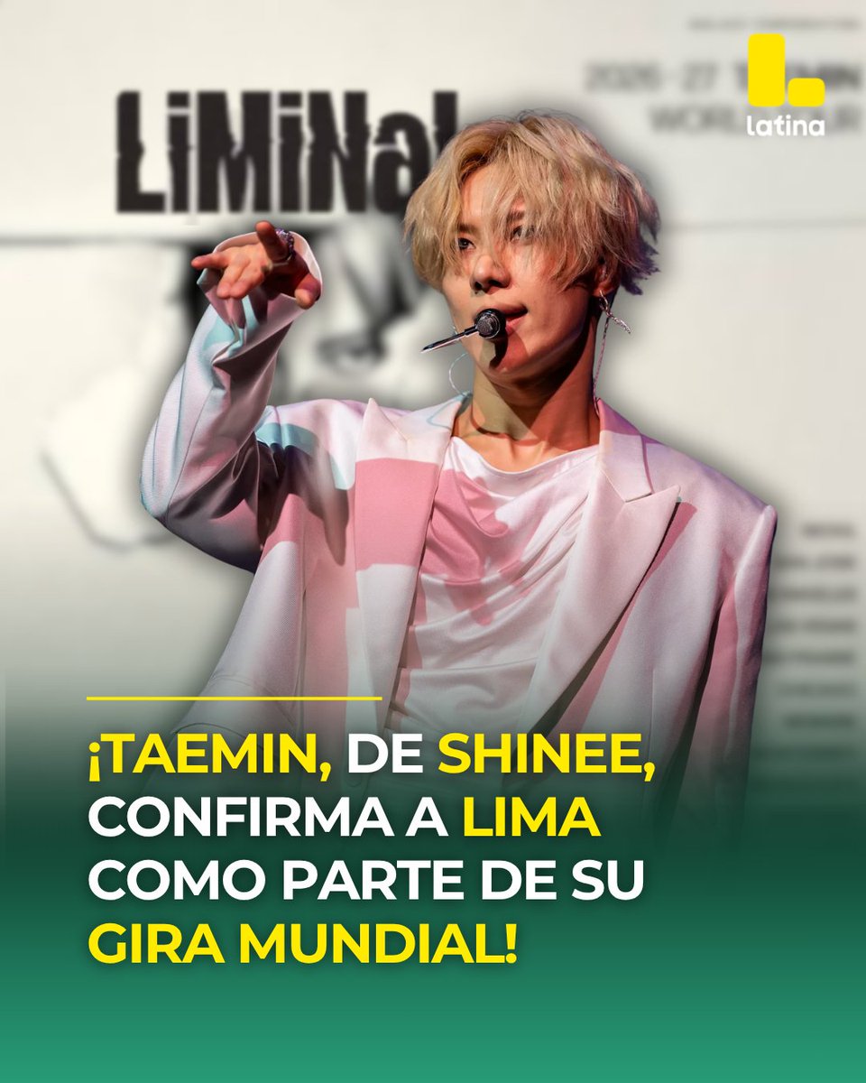 Latina_pe's tweet photo. ¡#SHAWOL y #TAEMate, ES OFICIAL! 🚨 #Taemin, integrante de #SHINee, anunció su gira mundial #LiMiNaL y Lima 🇵🇪 es una de las ciudades elegidas. ✨ Aunque todavía no se han confirmado la fecha ni el lugar, la capital formará parte junto a Monterrey, Ciudad de México, Santiago y São Paulo. 🌎💜 La gira acompañará el lanzamiento de su nuevo álbum PHASE 1 : SOFT VIOLENCE, que llegará el próximo 31 de agosto. 🎶 ¿Estás listo para ver a Taemin en Perú? ¿Qué canción esperas escuchar? 👀🎤 #WORLD_TOUR