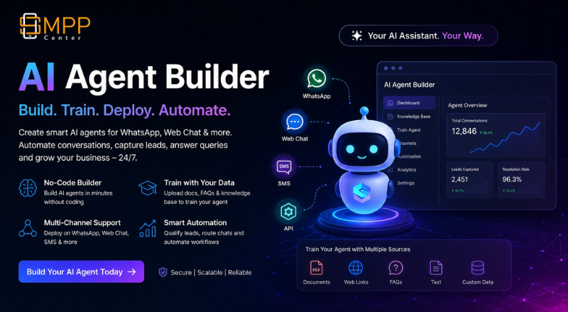 SMPPCenter's tweet photo. One AI agent for WhatsApp, RCS, SMS, Telegram, website and API. Ground it in your content, set guardrails, deploy across every channel you already use.

Explore AI Agent Builder:
https://t.co/UBKsS8AAP1

#AIAgent #WhatsAppBot #RCS #BulkSMS #ConversationalAI #CustomerSupport https://t.co/Sc6tyRlDoo