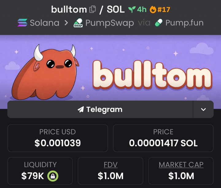 INSIDERHUB__'s tweet photo. Aped $bulltom at $63k Mcap on my alpha Tg 
Bro maxed at $1.0M Mcap 
15.8x 🚀 on profits 📉 👌
A good one in my books
I told y’all I was goona cook on my Tg 

SEND A DIRECT MESSAGE TO JOIN MY TG NOW 🔥
 #Solana #memecoin #CryptoTrading #Altcoins
#bbvipks4 https://t.co/NKrA6qKszn