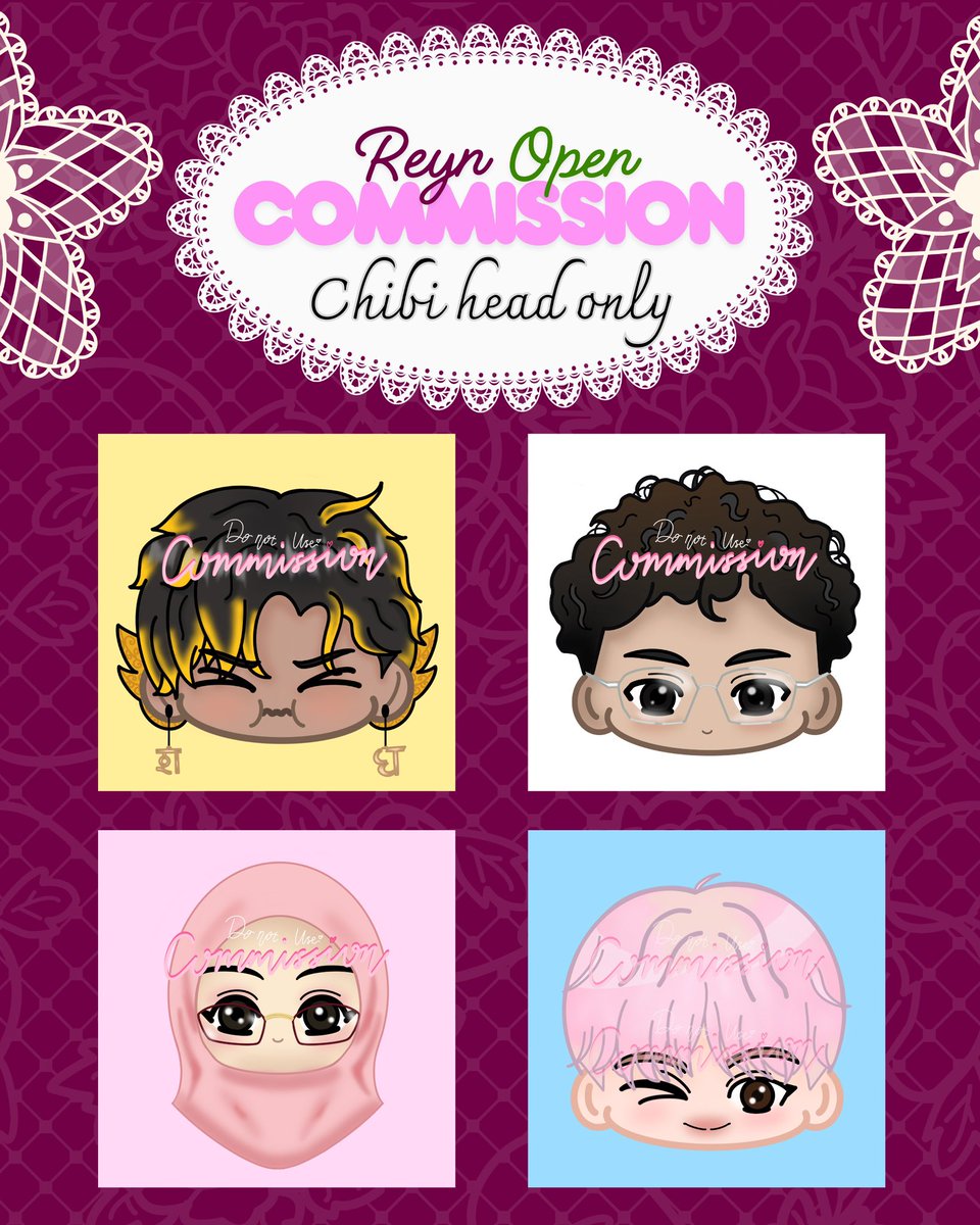 reynndrops's tweet photo. Open Commission Chibi Head Only! 👶🏻
{rt, like, &amp; share are apreciated ☀️}

Halo semua! Aku open commission buat chibi style 👼🏻 Local only 🇮🇩 

Kalo minat langsung chat aja ya gais, aku fastresp 😋 

#opencommission #zonauang #digitalart #chibiart #commission #chibicommission https://t.co/uWhHLr8Nxr