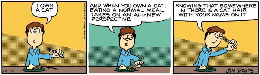 ClassicStrips's tweet photo. Garfield 
Jim Davis 12.12.78 https://t.co/CE3QOspRck
