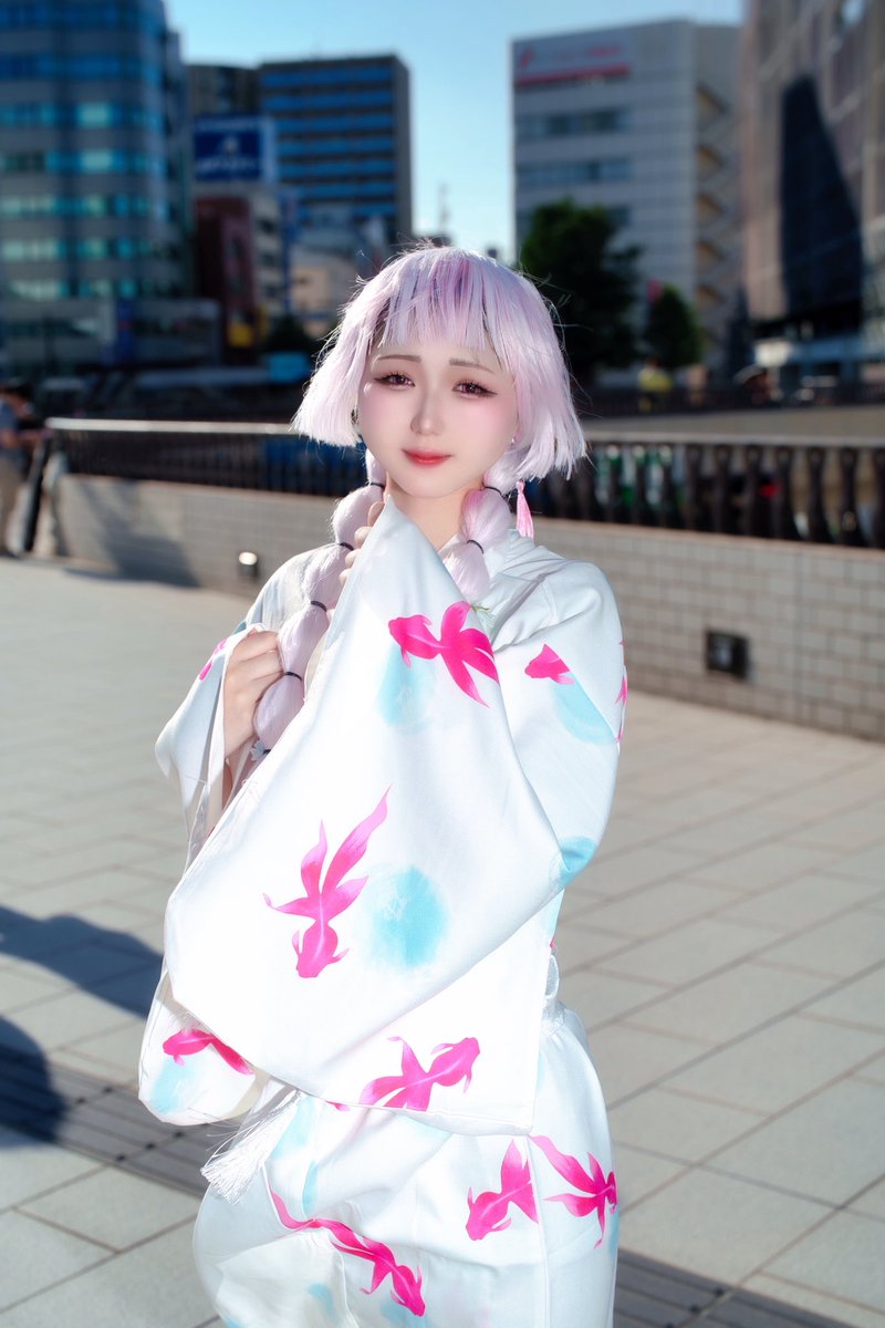 _umi__418's tweet photo. Cosplay．／コスプレ
🌈🕒｜椎名唯華｜重加工｜捏造浴衣

📸💭@iriomoteumiushi 

 #こすぱ 
 #にじさんじコスプレ https://t.co/baLBvQpN36