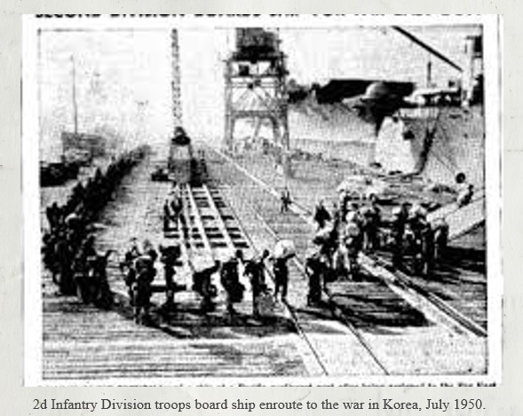 USForcesKorea's tweet photo. July 30, 1950: The @2INFDIV arrived in Busan, becoming the first @USArmy division to deploy directly from the U.S. during the Korean War. More than 75 years later, the Warrior Division continues its mission alongside the ROK. #TheRememberedWar #USFK #2ID https://t.co/mfCd90sQEh