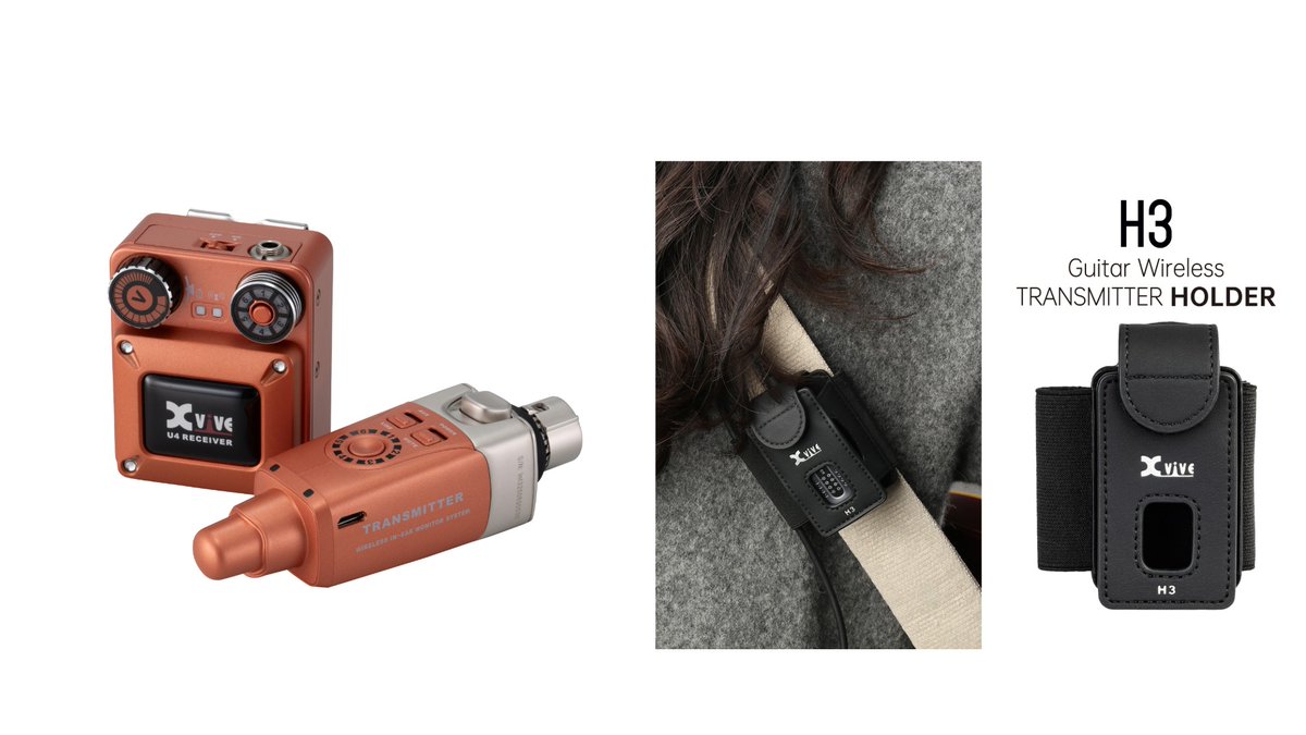 shima_md's tweet photo. 【 #ギタセレ 】
Xviveから注目の新商品が登場します!インイヤーモニター「U4」の限定オレンジカラーはステージ映え抜群🍊ギターワイヤレス「A24」専用ホルダー「H3」は、ノイズ軽減やプラグ抜け防止に大活躍の予感です。#Xvive #ワイヤレス #楽器
https://t.co/25SShbgPd0 https://t.co/1S5jEAkorz