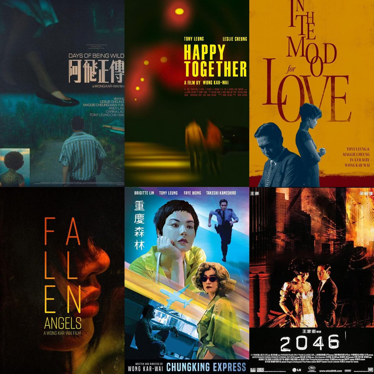 auteurhouse's tweet photo. Wong Kar-Wai's filmography is insane. https://t.co/1UZjpw5wsn