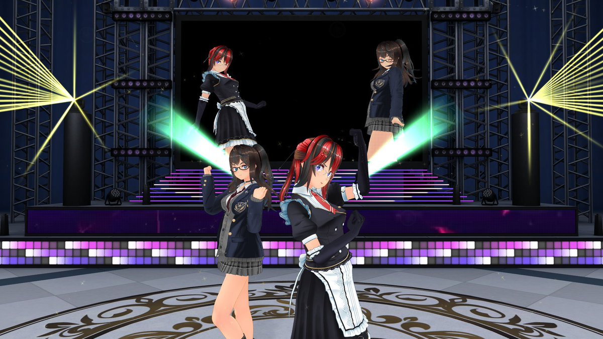 Louispillshere7's tweet photo. #COM3D2 
お昼は同じCVの麗と黒羽ちゃんで
speed up mind
のダンスSSです。

このSS撮影してる辺りが腓返りのダメージマックスでした0(:3　)～ =͟͟͞͞(’､3)_ヽ)＿ https://t.co/PczoAPhUZE