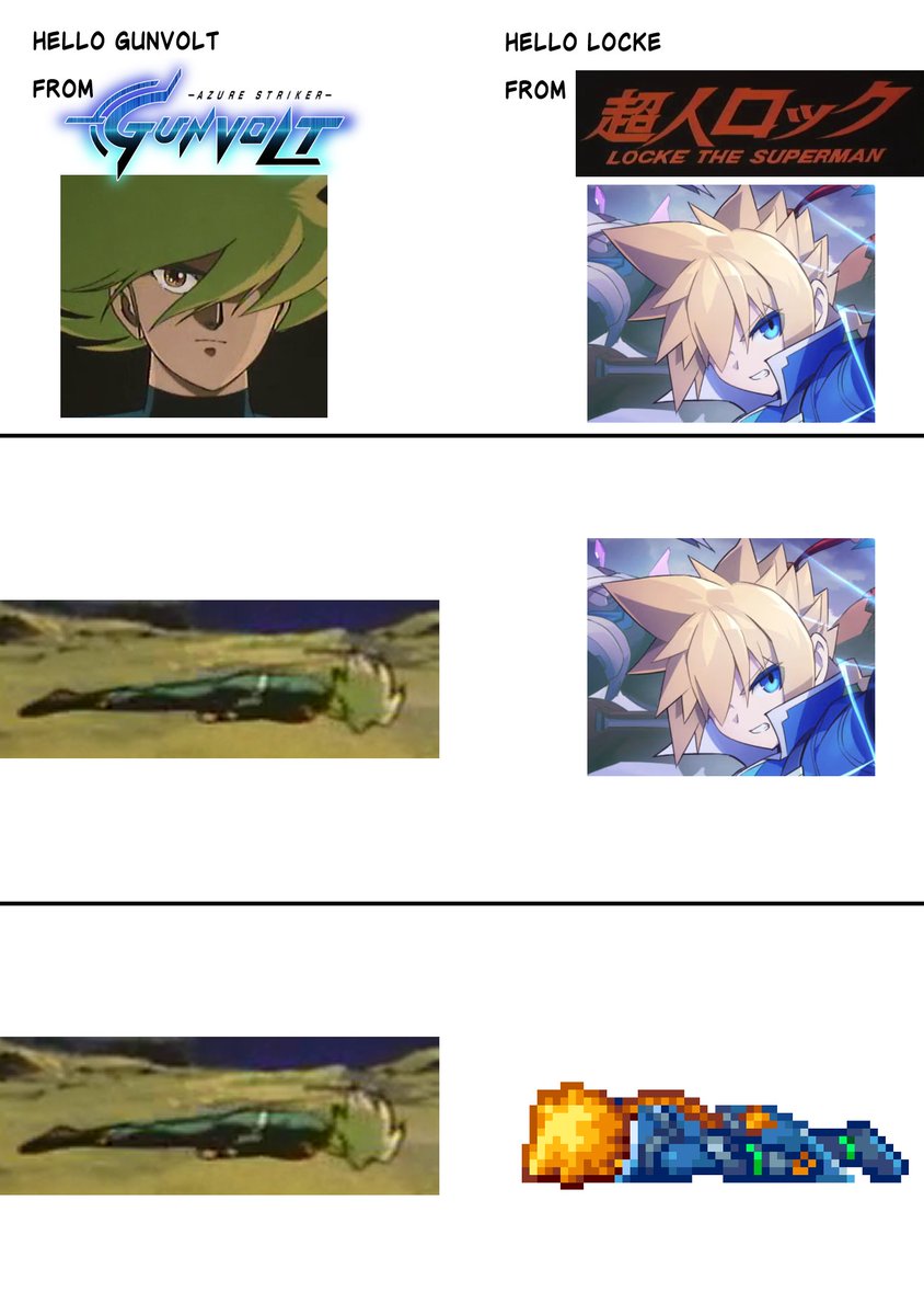 TheMexicanLynx's tweet photo. I let my intrusive thoughts win again.
#gunvolt #ガンヴォルト #lockethesuperman #超人ロック https://t.co/z1ynzVtDKz