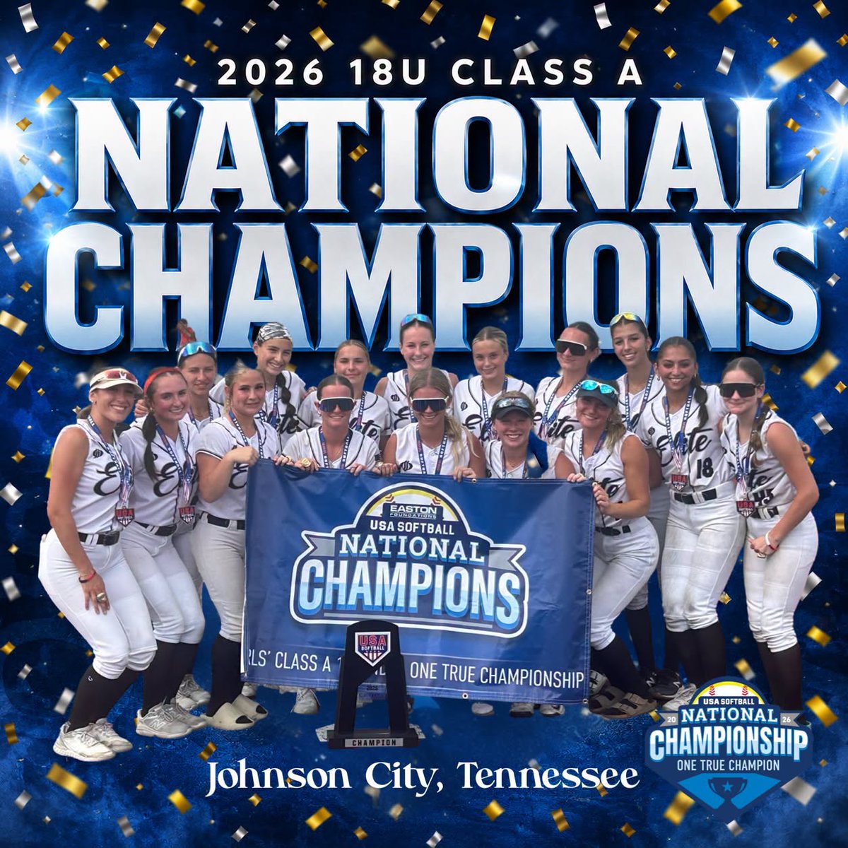 WBSportsRecaps's tweet photo. Bombers Elite Gold 18U: Softball
July 26, 2026. Bombers Elite Gold 18U went undefeated (6-0) and were crowned 18U Champions at the USA National Championship in Tennessee.
The Bombers Elite Gold 18U won both games on July 26, 2026, with a 8-0 shutout win against Connecticut Impact Premier 18U and 7-5 in the finals game against Firecrackers LaRousa 18U. Highlighting the day Madison Tuirok had 3 hits (double, 2 singles) 1 walk and 4 RBIs. Payton Wells hit a home run, doubled, walked and had 4 RBIs. Mia Baffoni had 2 RBIs. Shelby Quinn, Emma Regine and Ella Lamarre each had 1 RBI. Haley Boudreau pitched a 6 inning, 2 hit shutout win.

@shelbyquinn2027 @tuirok_madison @paytonwells2027 @miabaffoni_2027 @emma_regine @EllaLamarre2029 @ncsn2023 @SoftballDown