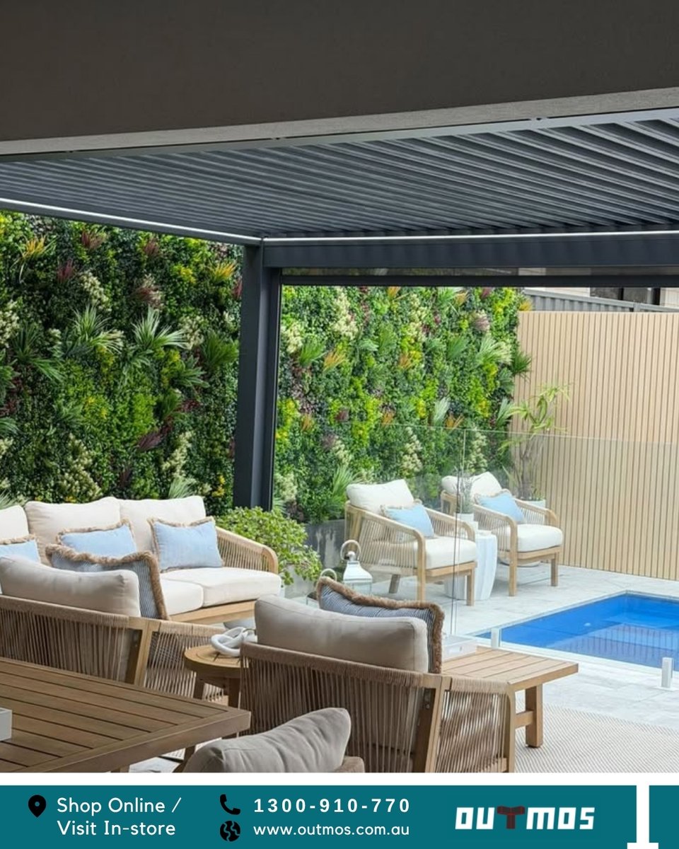 OutmosPergola's tweet photo. This is what "just chilling at home" looks like now. 🏡 With an Outmos Louvred Pergola, pool day? Sorted. BBQ with mates? Sorted. Random Tuesday where you just want to sit outside with a coffee? Also sorted. ☕

#outmos #outmospergola #louvredpergola #pergola #backyardgoals https://t.co/SCHZ2OIr2V