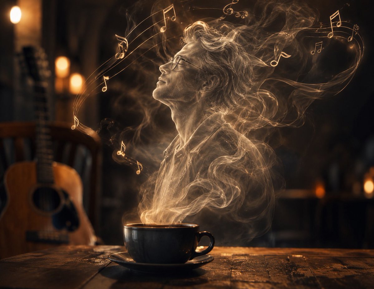 Cinematic Coffee Smoke Figure Art