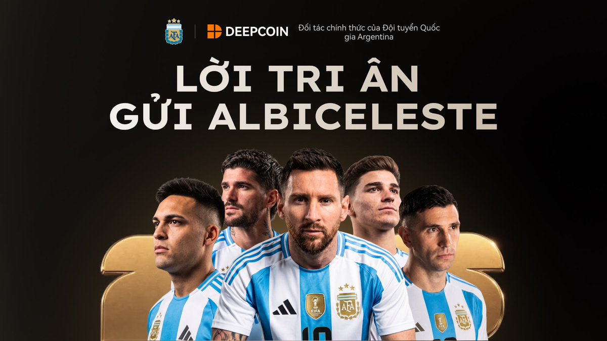 1Kaiweb3's tweet photo. Mình có 1 giveaway nho nhỏ cùng Deepcoin dành cho anh em đây

Quà tặng phiên bản giới hạn Deepcoin x Argentina gồm balo, nón, bình nước, ô, bóng… nhìn khá đẹp nên anh em đừng bỏ lỡ.

Cách tham gia:
✅ Follow @DeepcoinVN và @1kaiweb3 @AFASeleccionEN
✅ Like, Repost bài viết và comment UID, đồng thời tag 2 người bạn bên dưới bài viết
✅ Join Telegram: https://t.co/ekbunnRHMn

Sẽ có 3 bạn may mắn được GROK chọn ngẫu nhiên để nhận quà.

⏰ Thời gian: đến hết 31/07/2026.

⸻

Ngoài giveaway thì Deepcoin cũng đang có chương trình chào mừng người dùng mới với khá nhiều ưu đãi:

Nạp từ 20 USDT nhận ngay 50% tiền thưởng trải nghiệm
Tổng phần thưởng lên tới 5,000 USDT
Giảm tới 50% phí giao dịch Futures
Tham gia Lucky Draw với cơ hội trúng 1 BTC

Chi tiết chương trình Cashback:
https://t.co/DnNgcvjrmL

Anh em nào chưa có tài khoản thì có thể tranh thủ tham gia cả giveaway lẫn event cho người mới.

Mất vài phút làm nhiệm vụ nhưng biết đâu vừa có quà phiên bản giới hạn, vừa nhận thêm bonus giao dịch thì cũng khá ngon.

Chỉ vài ngày thôi nên join nhanh anh em!!!
