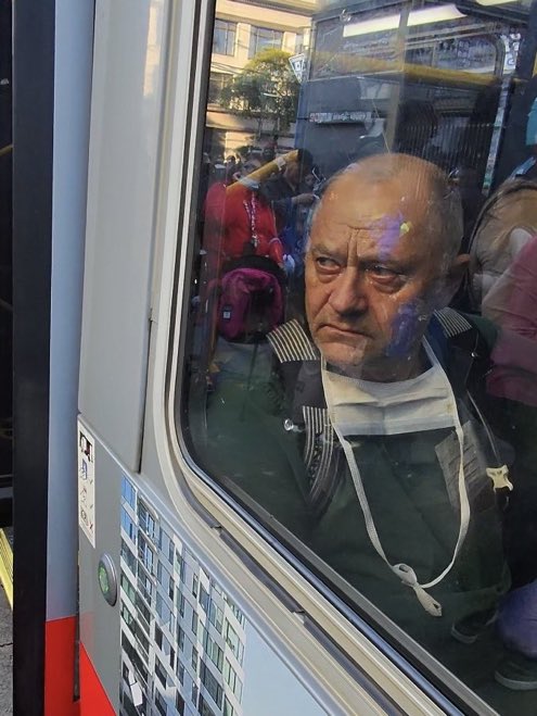 bettersoma's tweet photo. Nomination for photograph of the year.  Kinda says it all. Man on bus watches drug addicts smoke fentanyl on sidewalk.   
📸 @war24182236 https://t.co/a65hm4l0Ne