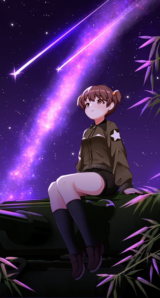 banareona's tweet photo. 七夕！アリサちゃん！
(短冊っぽく縦長イラストにしてみたよ） https://t.co/SNNA8AQhXM