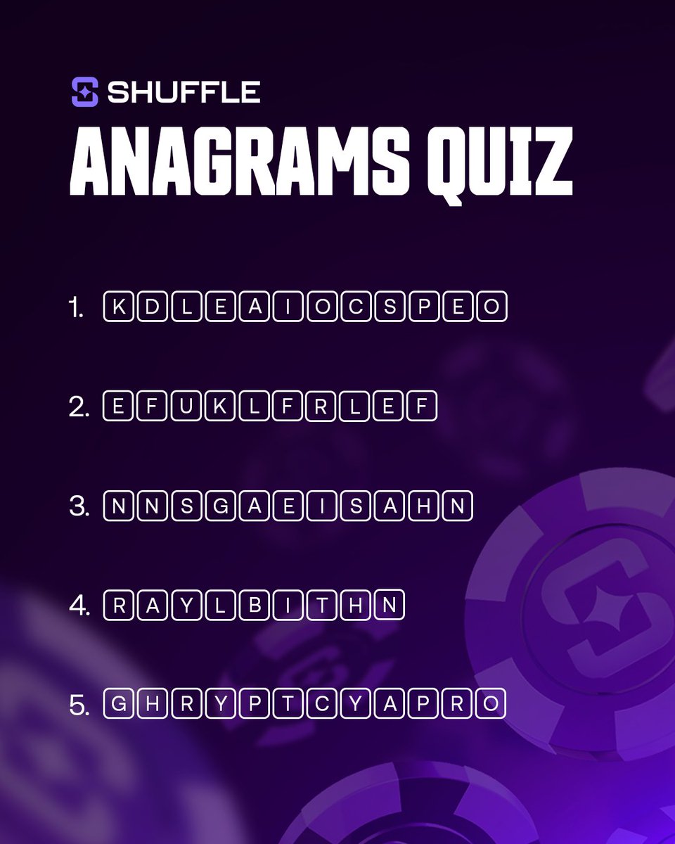 shufflecom's tweet photo. We're back!  

How to enter: 
- Drop all 5 answers &amp; your username below 
- Follow @shufflecom &amp; RT this post  

3x winners. $100 each 😉 https://t.co/npaZeExZaG
