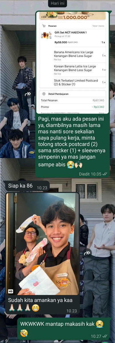 ncztzen's tweet photo. Lihatlah abang kopken deket rumah gue asik banget WKWKWK 😭🙌🏻

Pls kopken naikin bonus si mas mas jaticempaka ini  @Kopikenangan_ID 

#KopiKenanganxNCTHaechan 😎 https://t.co/3s3NdbZg1E