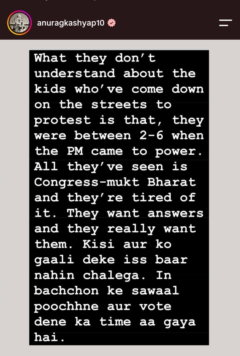epppyyy's tweet photo. Anurag Kashyap's post from a few days back https://t.co/R69aYbQxdF