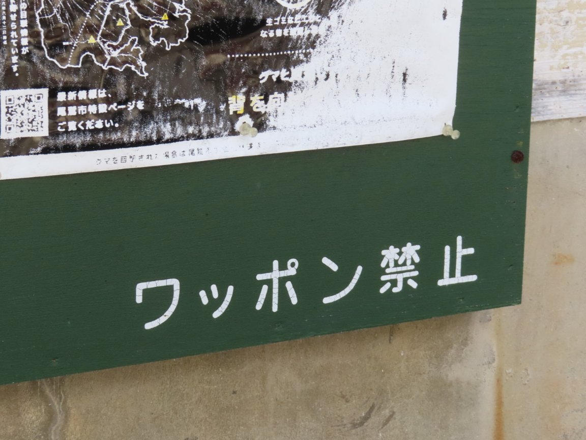 momoshima_jun's tweet photo. あー、尾鷲ではワッポン禁止なんですね。ワッポンないとみんな困らないのかな。私ならワッポン使いたくなるけど。
(ワッポンってなんですか…？) https://t.co/iTuUw2tw53