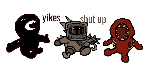whogroo's tweet photo. the doors plushies (except groundskeeper)
watcher by @namegames_ 
#robloxdoors https://t.co/JPU3rk0kJR