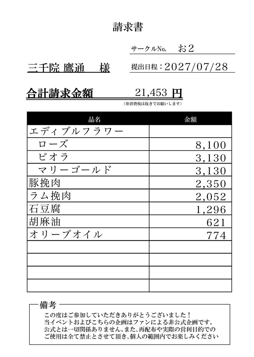 lemming_CHU's tweet photo. #チュウ房オンリー_領収書 まだ出せますかぁ……？
エディブルフラワーの請求忘れちゃったぁって言ってたら、麻婆豆腐の材料が花椒しかねぇぞって怒られちゃってぇ…… https://t.co/3GHGMyR3DE
