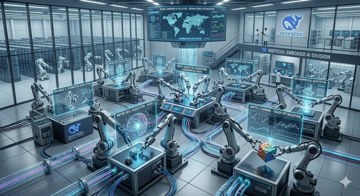 laurahennessy16's tweet photo. 🤖 DeepSeek's leaked meeting shows they're skipping monetization to focus entirely on continuous learning and embodied AI. They're building Skynet, ngl.
#DeepSeek #EmbodiedAI #AGI #Skynet https://t.co/1JCQhXmQDT