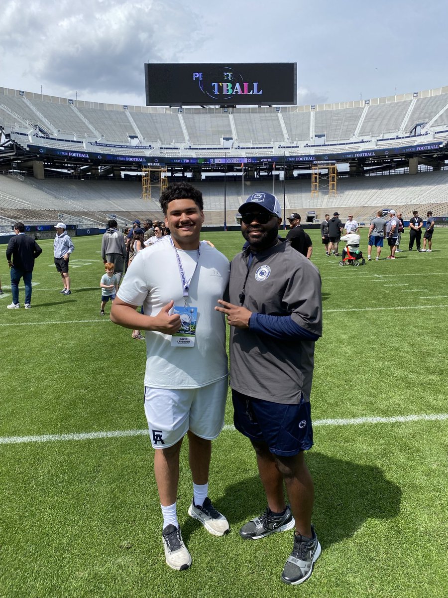 bubbalav50's tweet photo. Had a great time in Happy Valley this past spring!🦁🦁@CoachMC_PSU @UnrivaledPsu @PRZVicCastillo @247recruiting @TheUCReport @psuprospects https://t.co/c2lU0ymcbq