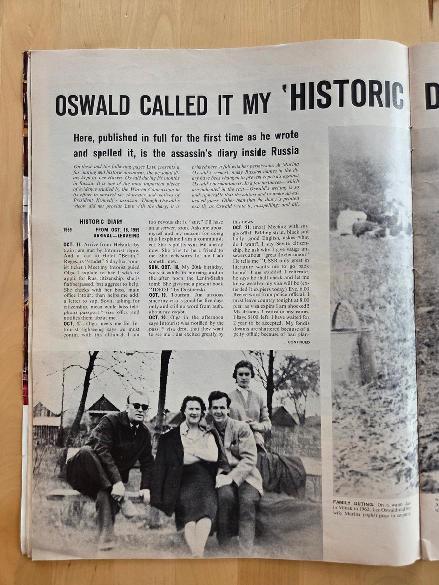 sasha_latypova's tweet photo. Here is Lee Harvey Oswald's "Historic Diary", as it was published by the Time magazine in 1966.  Please look it up.  It's a hoot.  When the people need a villain we shall supply one... https://t.co/bMX1hDTl7g