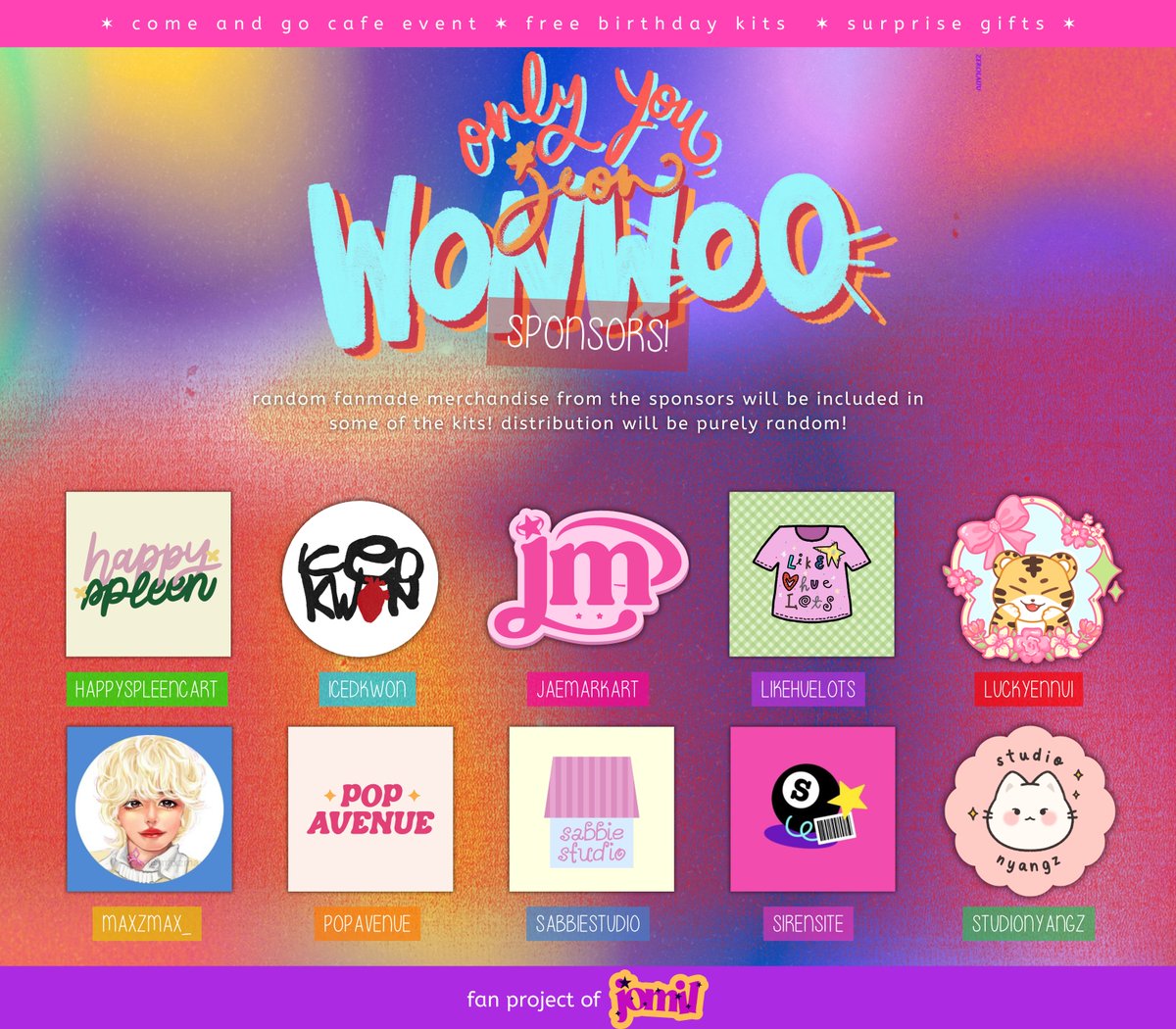 j__igyu's tweet photo. something special awaits ✨
our sponsors went all out! every event kit comes with a surprise gift 🎁 from who? what item? you'll have to visit to find out. 🤭

only you, jeon wonwoo .｡ﾟ+..｡
📍olenna cafe, quezon city
📆 jul 31–aug 1

#OnlyYouJeonWonwoo
