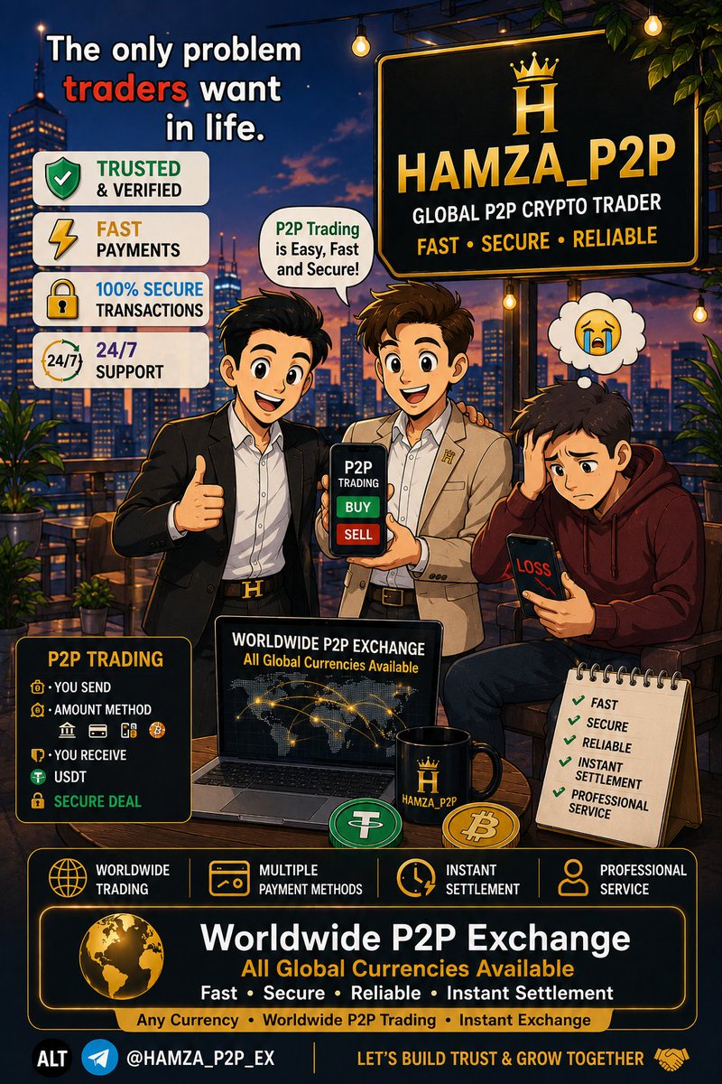 HAMZA_P2P's tweet photo. ⚡ Fast Deals. Fair Rates. Global Reach.
Making worldwide P2P crypto exchange simple, secure, and efficient.
📩 DM to receive today's best rate.
#CryptoTrading #P2P #USDT #Blockchain #Bitcoin https://t.co/jqsXnba8ti