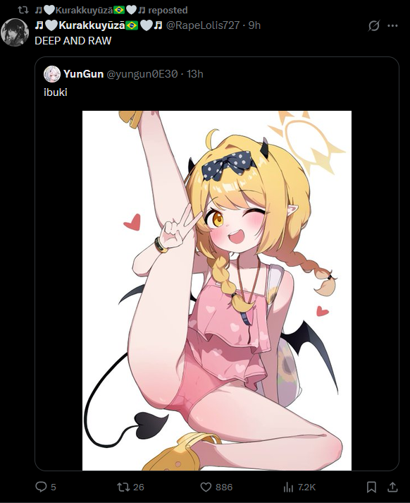 tiloXBL's tweet photo. @RapeLolis727 pergunta ai se ela tbm gosta desta aqui e tambem quer ir deep and raw numa criançinha, es um merdas https://t.co/obwmG6p8tD