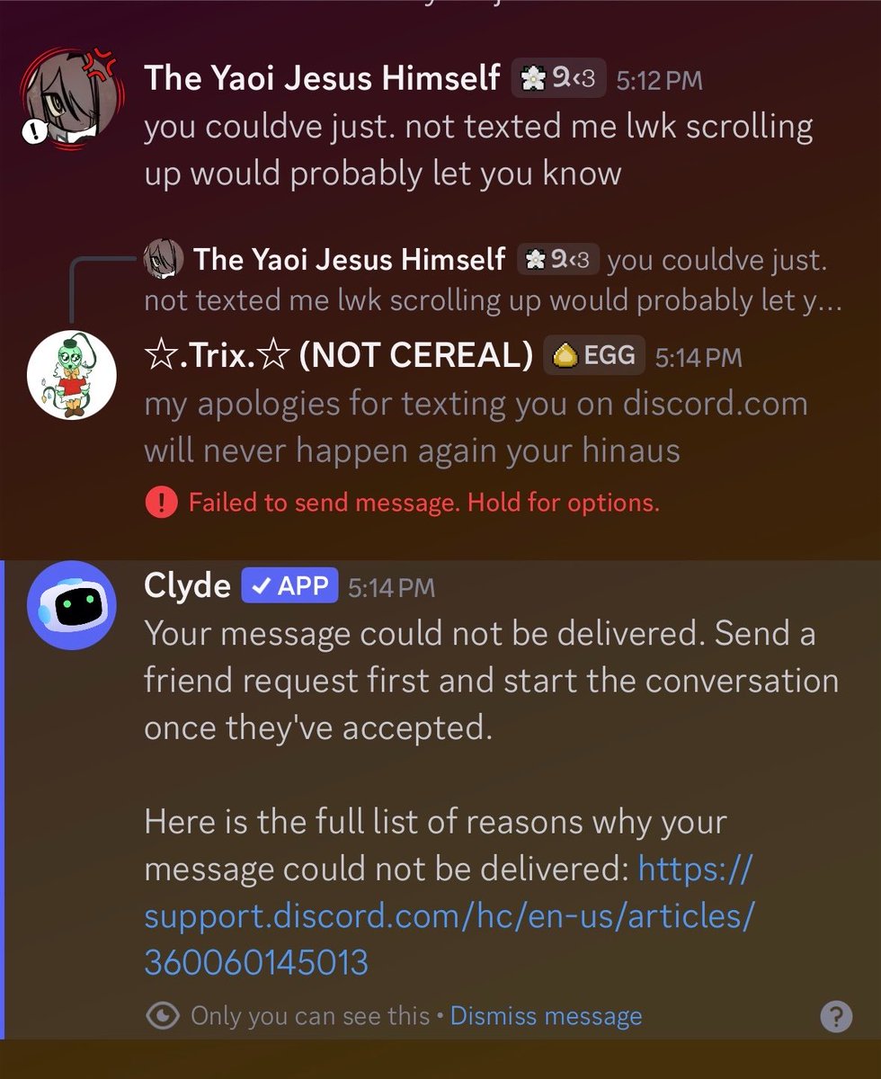 trixe_cereal's tweet photo. people on discord arent real https://t.co/793qBfk74s