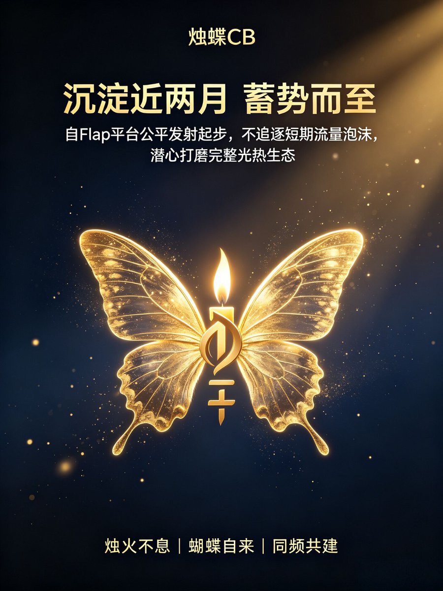 Harry1910422's tweet photo. 沉淀近两月，蓄势而至。
烛蝶 CB 正式开启全网同步发声
自 Flap 平台公平发射起步，不追逐短期流量泡沫，潜心打磨完整光热生态。
烛火不息，蝴蝶自来，期待遇见更多同频共建者。
📱 客服QQ： 1085511828 
🔗 CA：  0xd32cf021e22b6011055d7d8fd29c33e08fb87777 
#CB #CandleButterfly #Flap #BNBChain https://t.co/H5wASZSY5z