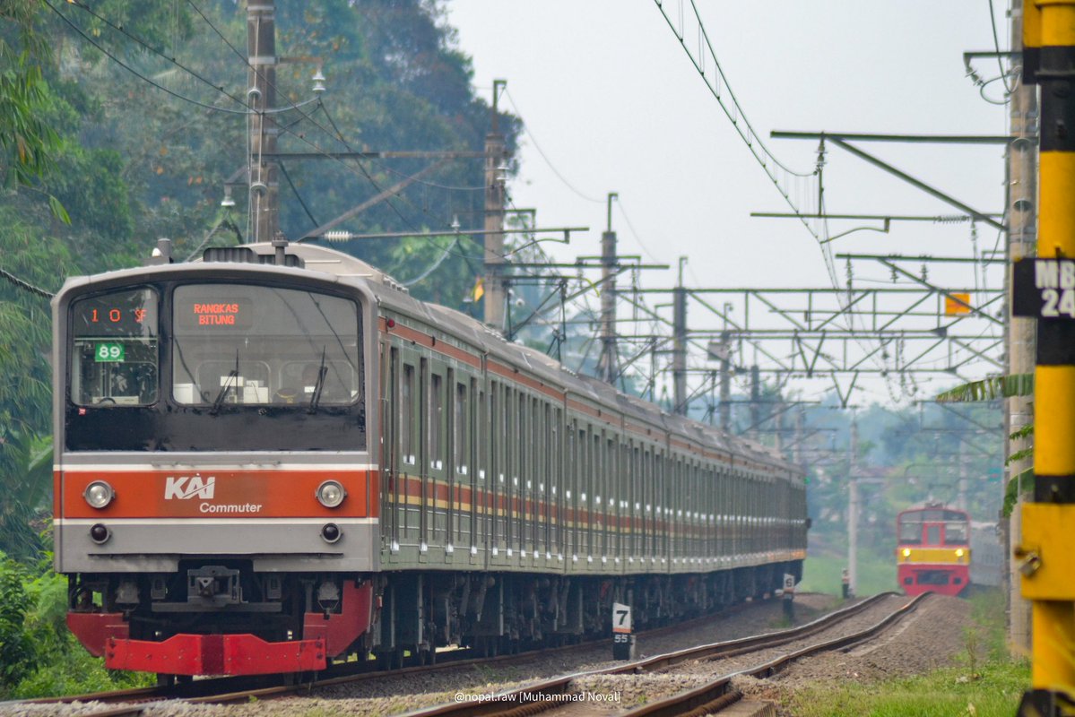 MusashinoLine5F's tweet photo. 203系と205系を追いかけながら、Rangkasbitung線の撮影スポットを巡ってきました。カーブやアップダウンのある線路、そしてのどかな集落の風景がとても魅力的です。都会から田んぼや木々が広がる景色の中へ走っていく電車を眺めていると、とても癒されます。 https://t.co/CbksHv4cNI