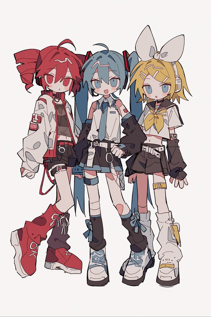 killergangAI's tweet photo. ミクテトリン
 #初音ミク  #重音テト
 #鏡音リン https://t.co/cuWEaAyxTe