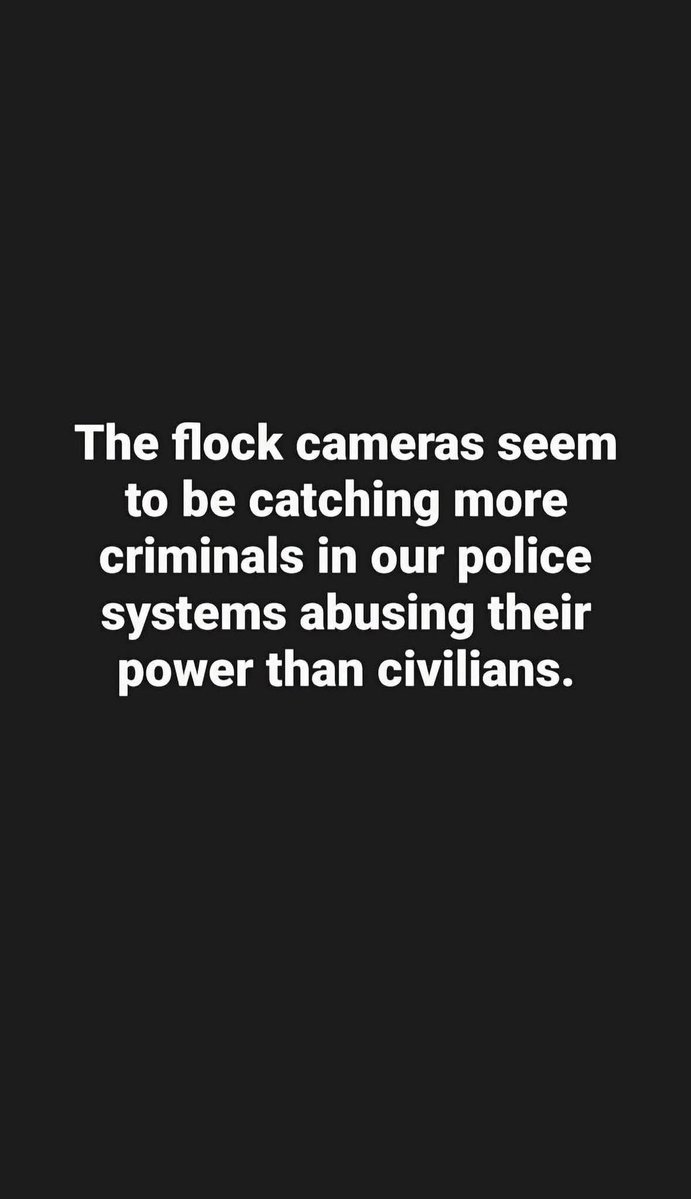 JosephGalvanA's tweet photo. The flock cameras were sold to us as tools to catch criminals.
Turns out the main thing they’re catching is cops abusing their power.
Funny how that works. https://t.co/tiyG9LQJ5A