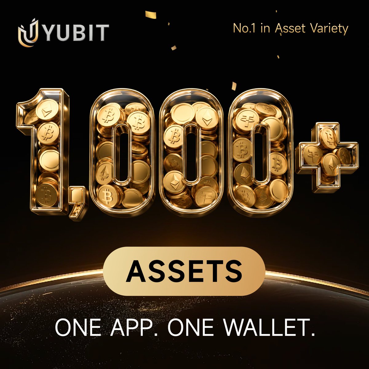 YUBIT_Exchange's tweet photo. 🏆 1,000+ Assets. One App. One Wallet.

YUBIT just hit a major milestone — and we're not slowing down. Every single asset added was a promise kept to our traders.

Crypto. Stocks. Commodities. Indices. All yours. One app. One wallet.

The journey doesn't stop here. We're just getting started. 🚀

No.1 in Asset Variety. 🥇
