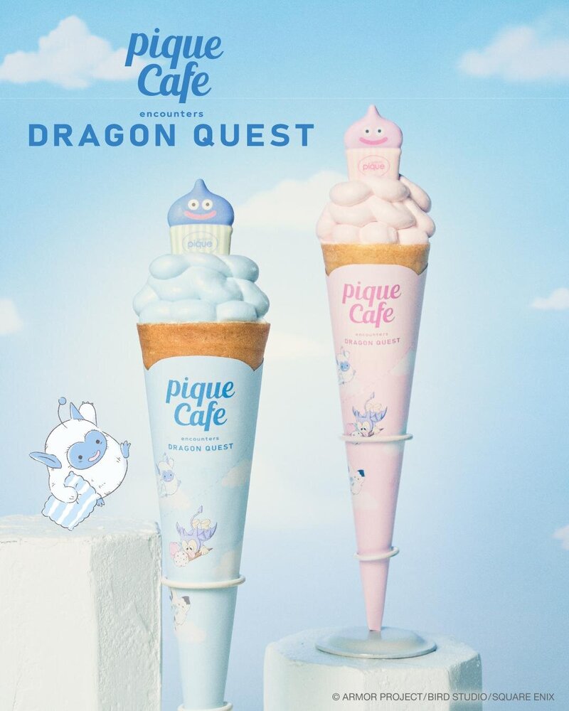 fashionpressnet's tweet photo. ジェラート ピケ カフェ×ドラゴンクエスト、“スライムが浮かぶ”もこもこ天空クレープやかき氷 - https://t.co/JFnKK5iC0R https://t.co/Ba0vBqE6YH