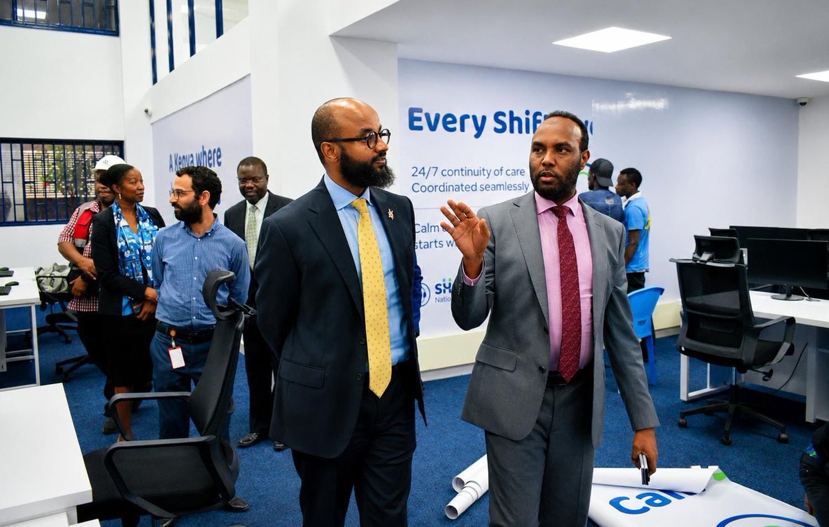 _shakenya's tweet photo. Countdown to launch! 

Kenya Red Cross Society Secretary General Dr Ahmed Idris and the CEO of the IFRC, Jagan Chapagain, visited the SHA’s state of the art National Ambulance Dispatch Centre on Monday, accompanied by the Authority’s Director of Corporate Services. https://t.co/bTK3g529jj
