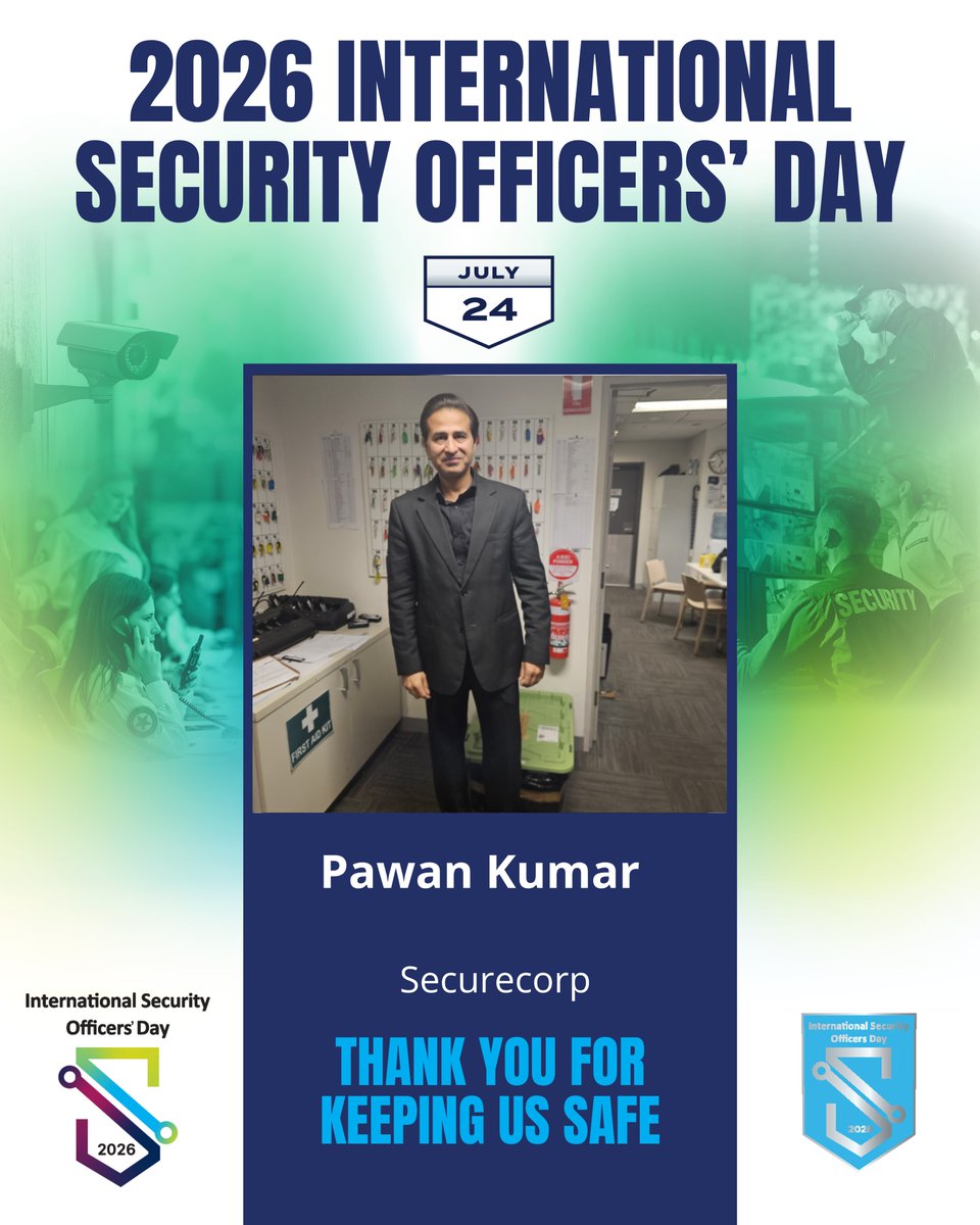 asial_au's tweet photo. Today's featured Security Officer in celebration of #InternationalSecurityOfficersDay is Pawan Kumar from Securecorp, in Melbourne, VIC.
Thank you for keeping us safe Pawan!
#ISOD #ThankYouSecurityOfficers #ASIAL #ASIALMember #Security #SecurityIndustry https://t.co/IE34D8hkxO