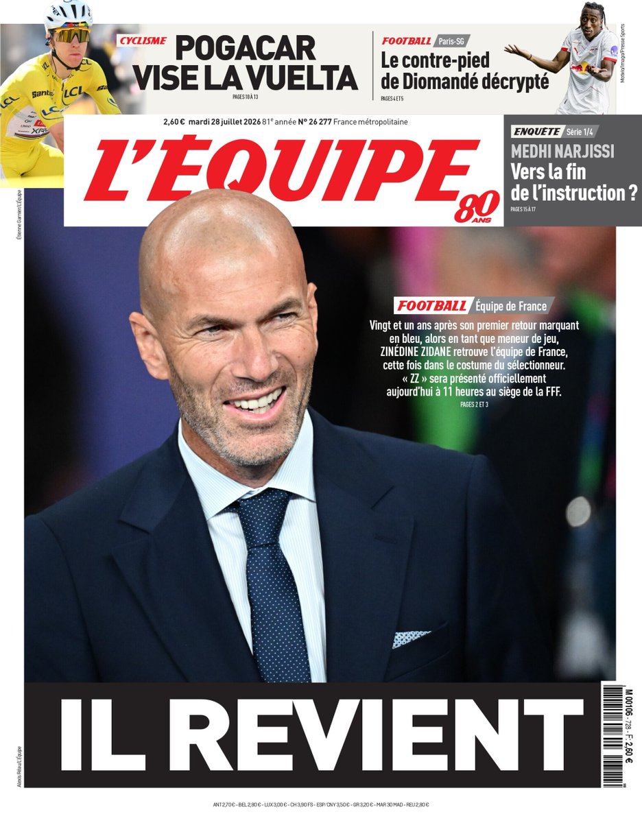 lequipe's tweet photo. La une du journal L'Équipe du mardi 28 juillet https://t.co/10FTjLVlSq