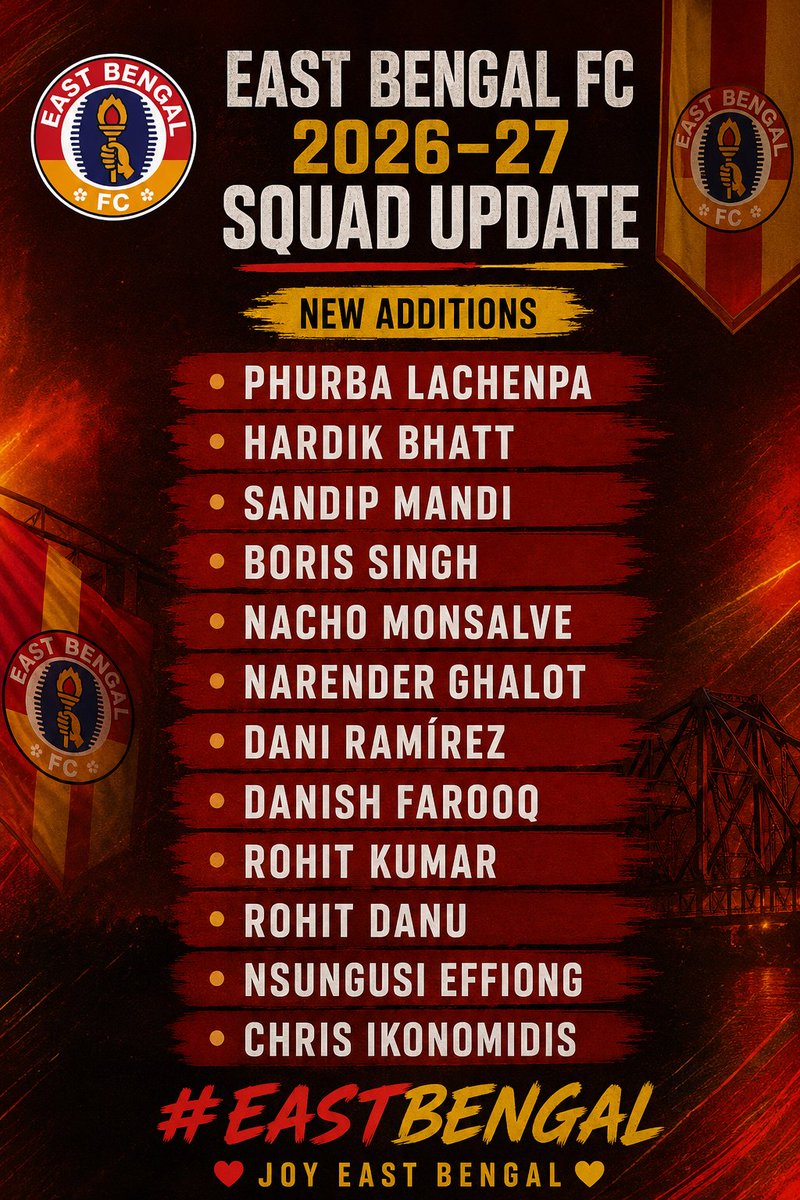 Moshal1920's tweet photo. New Addition ২০২৬ EASTBENGALFC https://t.co/kfa2hAWH39